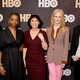 Susanne Bier (center) with, from left to right David E. Kelley, Noma Dumezweni, Nicole Kidman, and Hugh Grant